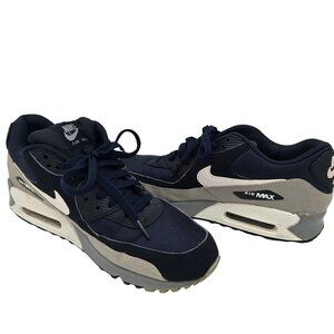 Nike Air Max 90 Premium Midnight Navy & Grey Sneakers Mens Size 10.5